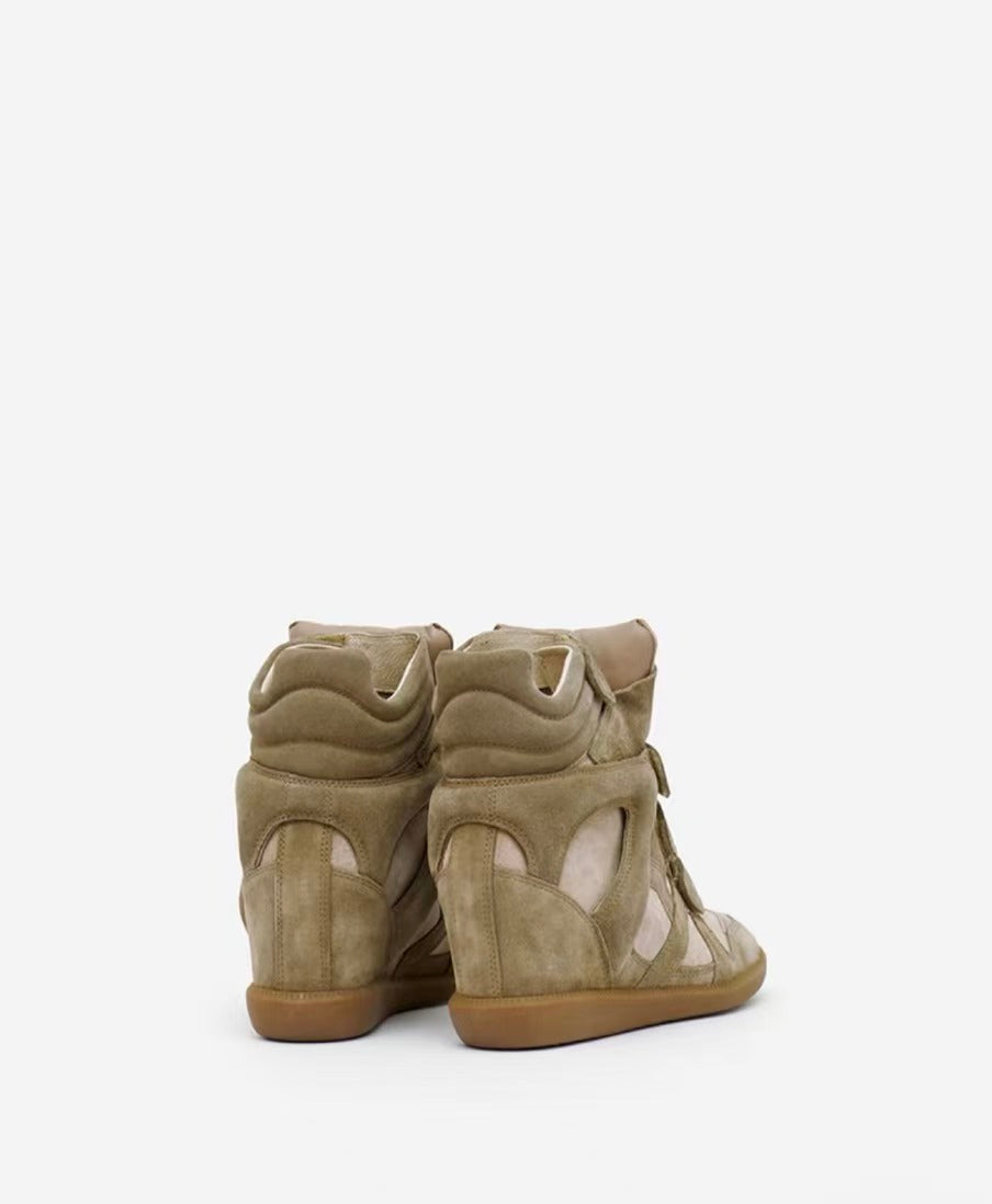 Y2K Hidden Heel High-Top Velcro Wedges
