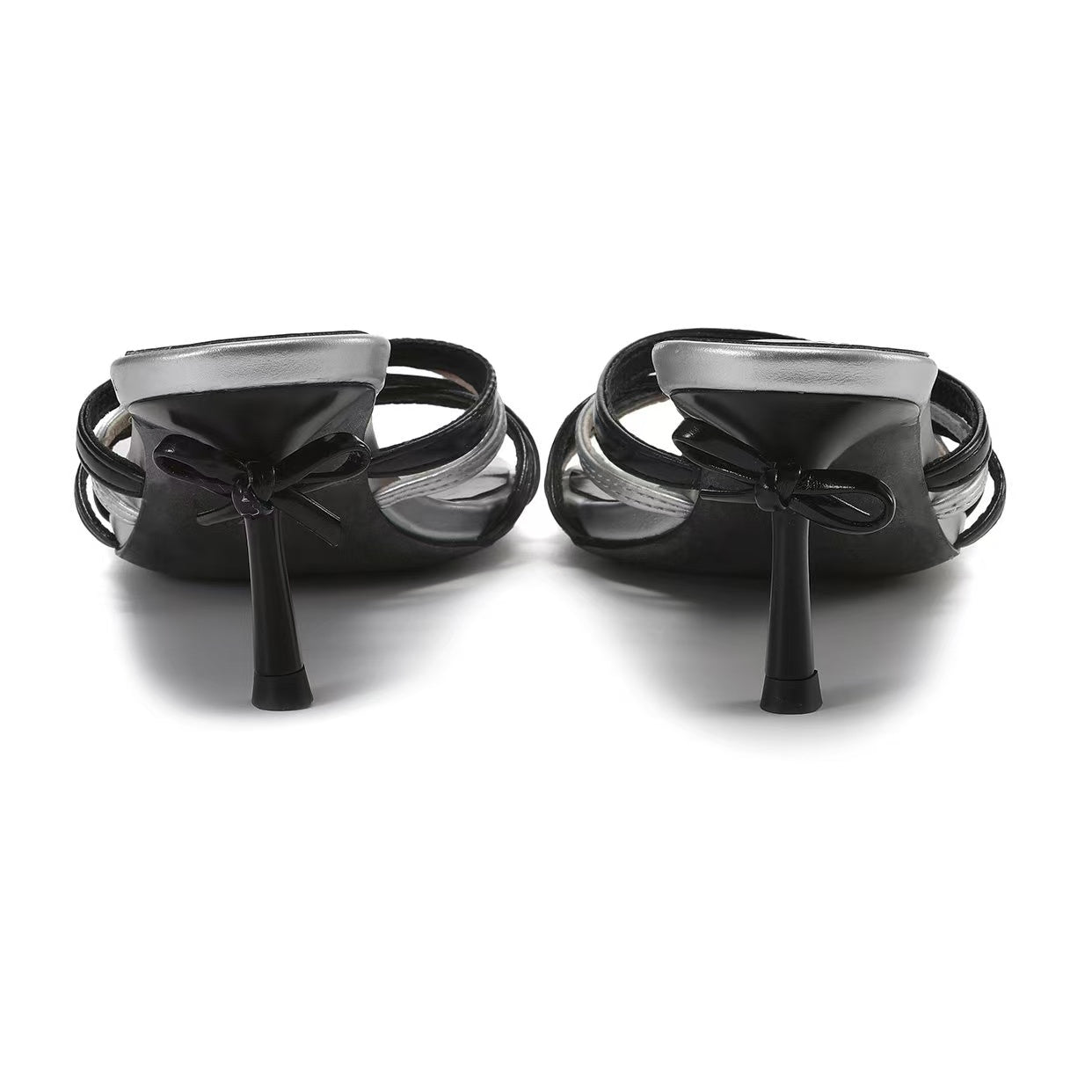 Ooops333 Coquette Bow Rhinestone Heart Heels