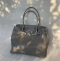 VINTAGE WASHED LEATHER TOTE FIRKIN BAG