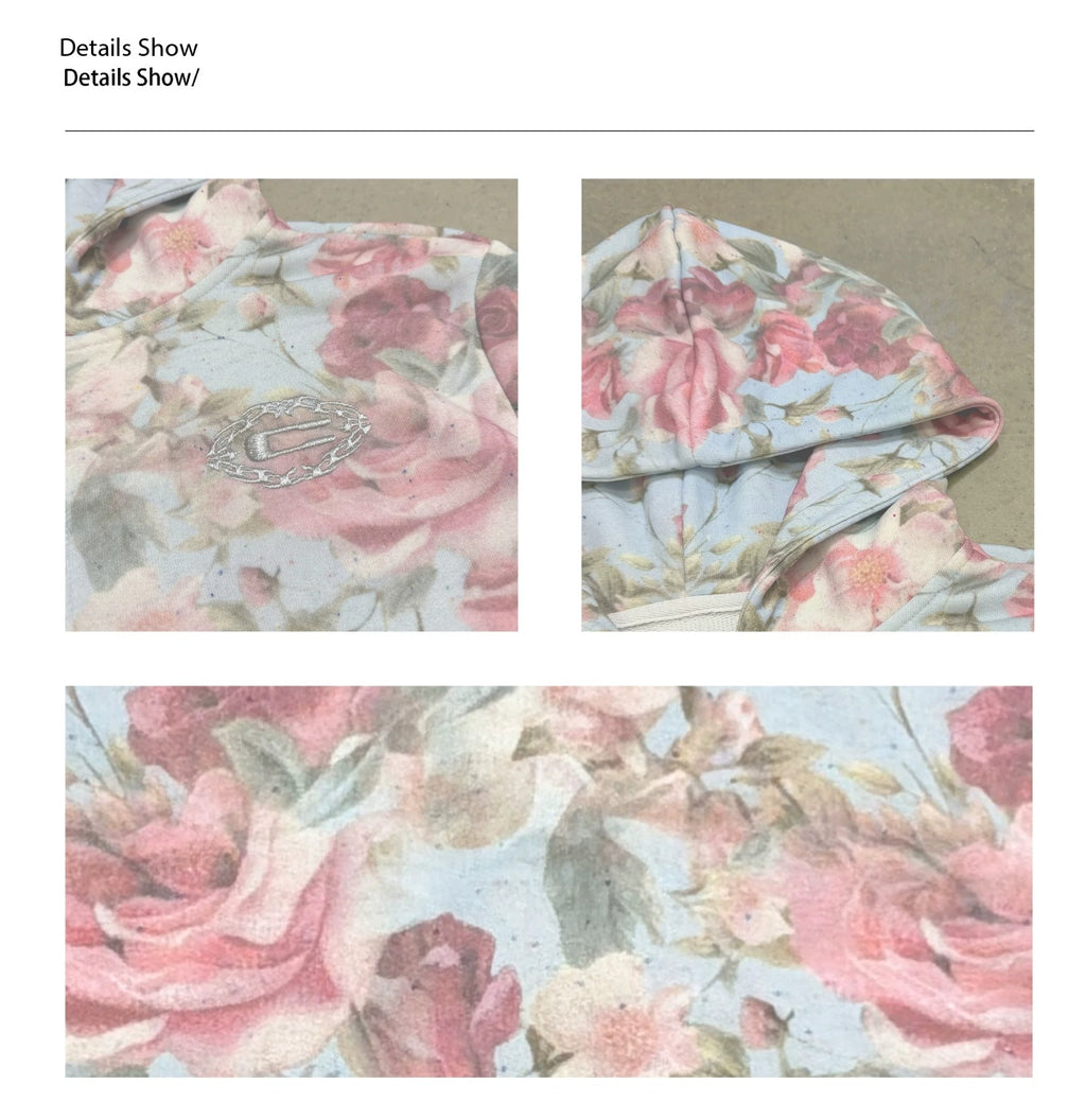Pastel Floral Long Sleeve Top – "Silent Flowers Knowing Wind" Graphic