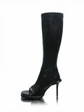 Peep Toe Round-Toe Stretch Booties