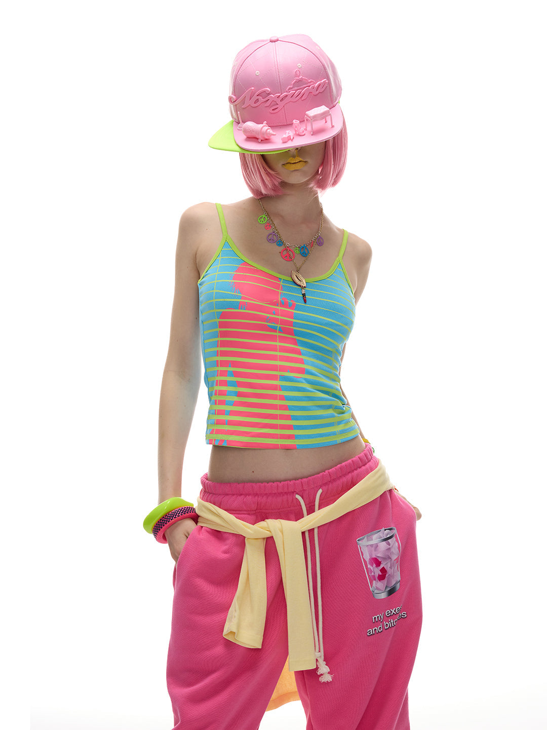 NORGIRA Blind Girl Cyan Striped Tank