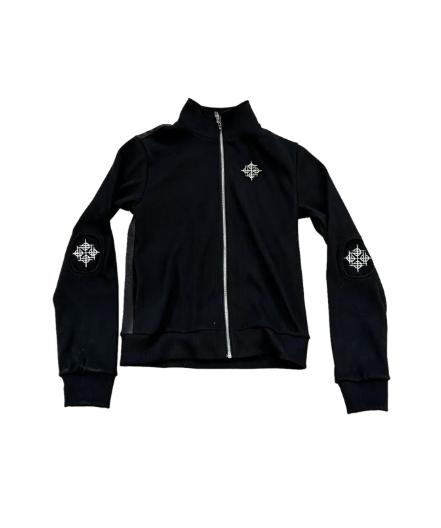 Metal Tag Slim Stand Collar Jacket