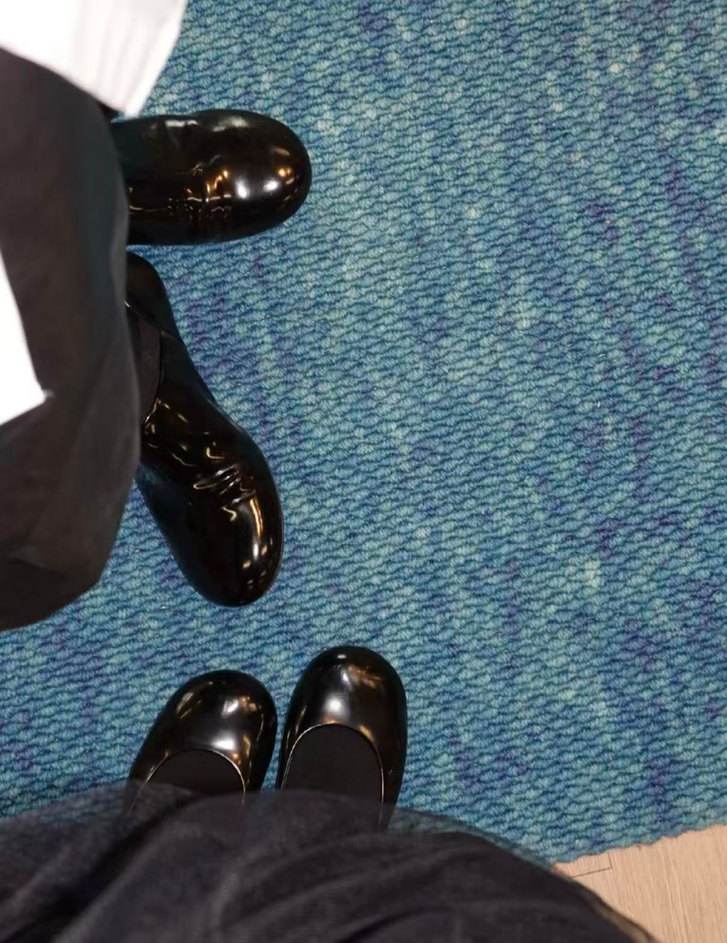 Black Patent Leather Wedge Heel Shoes