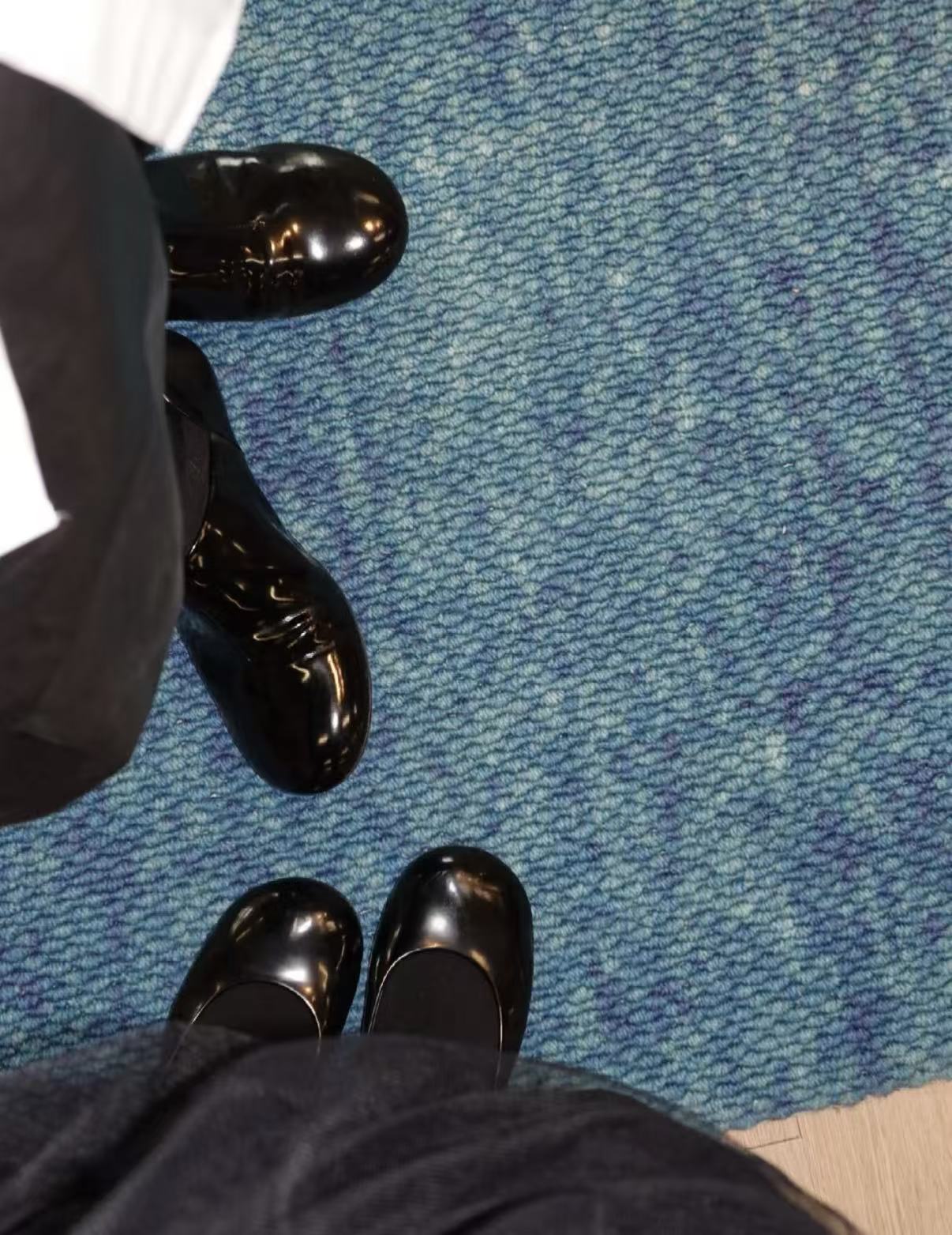 Black Patent Leather Wedge Heel Shoes