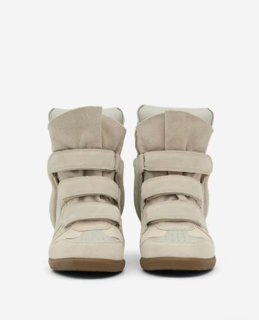 Y2K Hidden Heel High-Top Velcro Wedges
