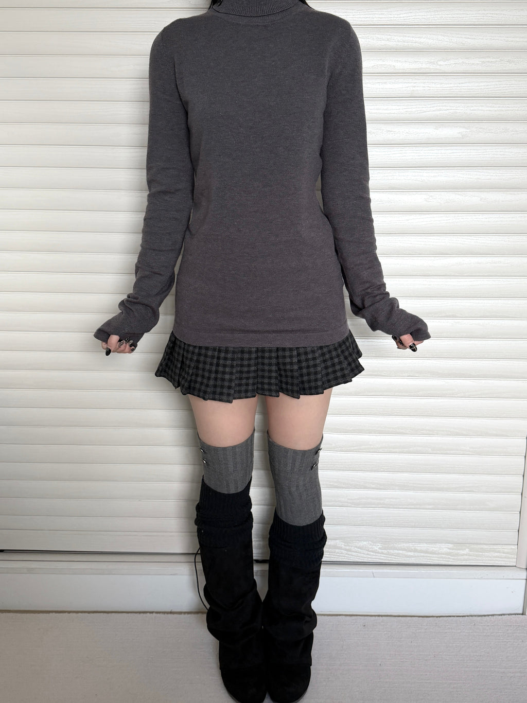 Turtleneck Thumbhole Cuff Sweater