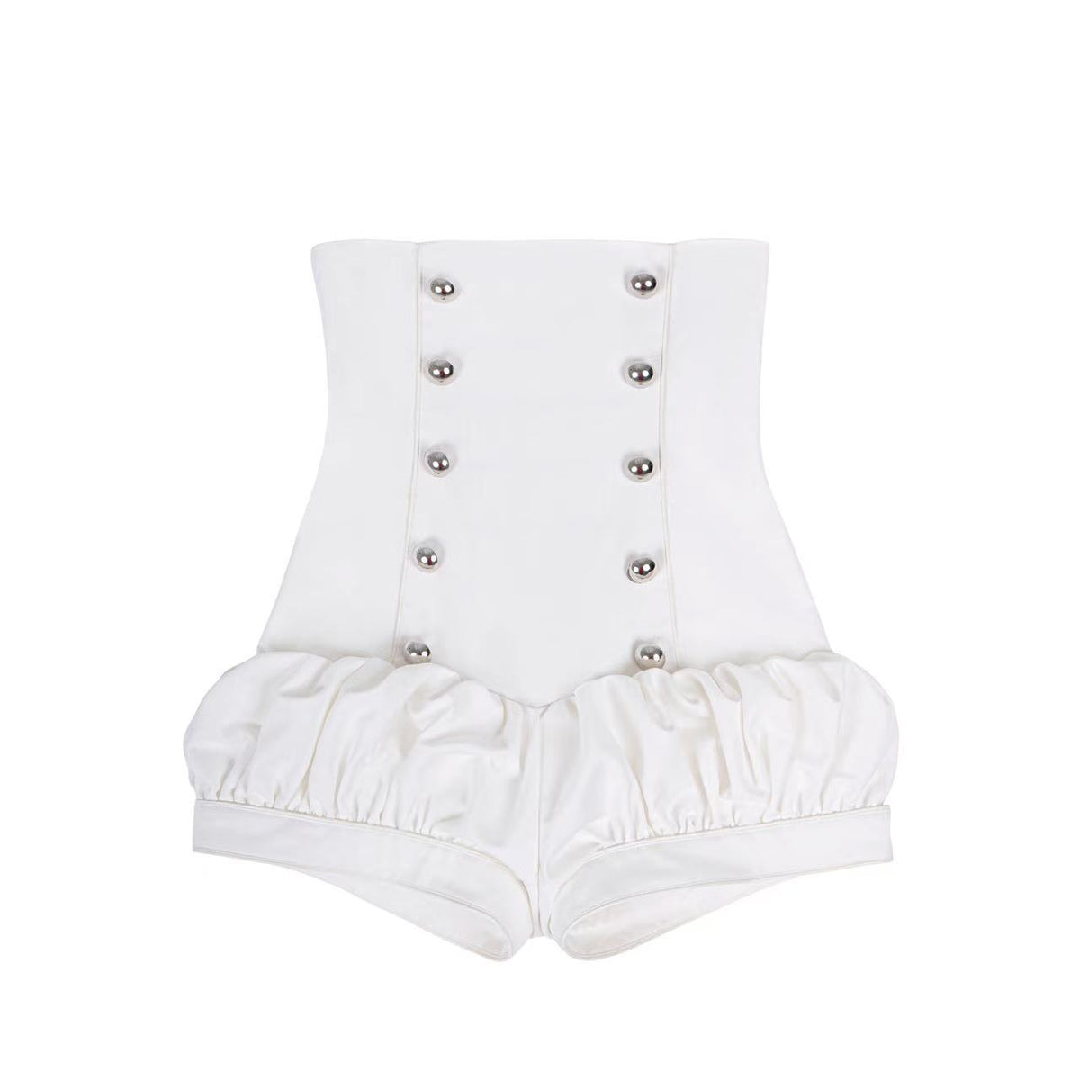 MILITARY RUFFLE MINI SHORTS