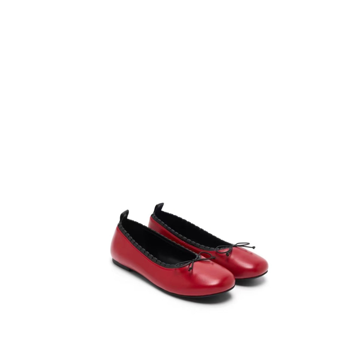 Contrast-Trim Ballet Flats