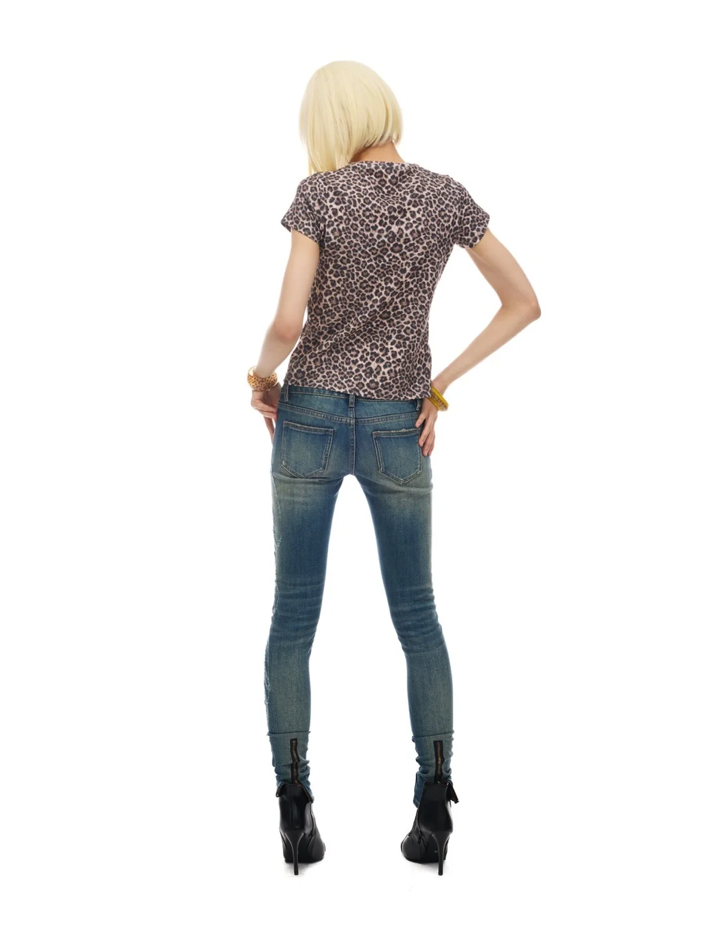 Luckygirl Distressed Floral Low-Rise Jeans