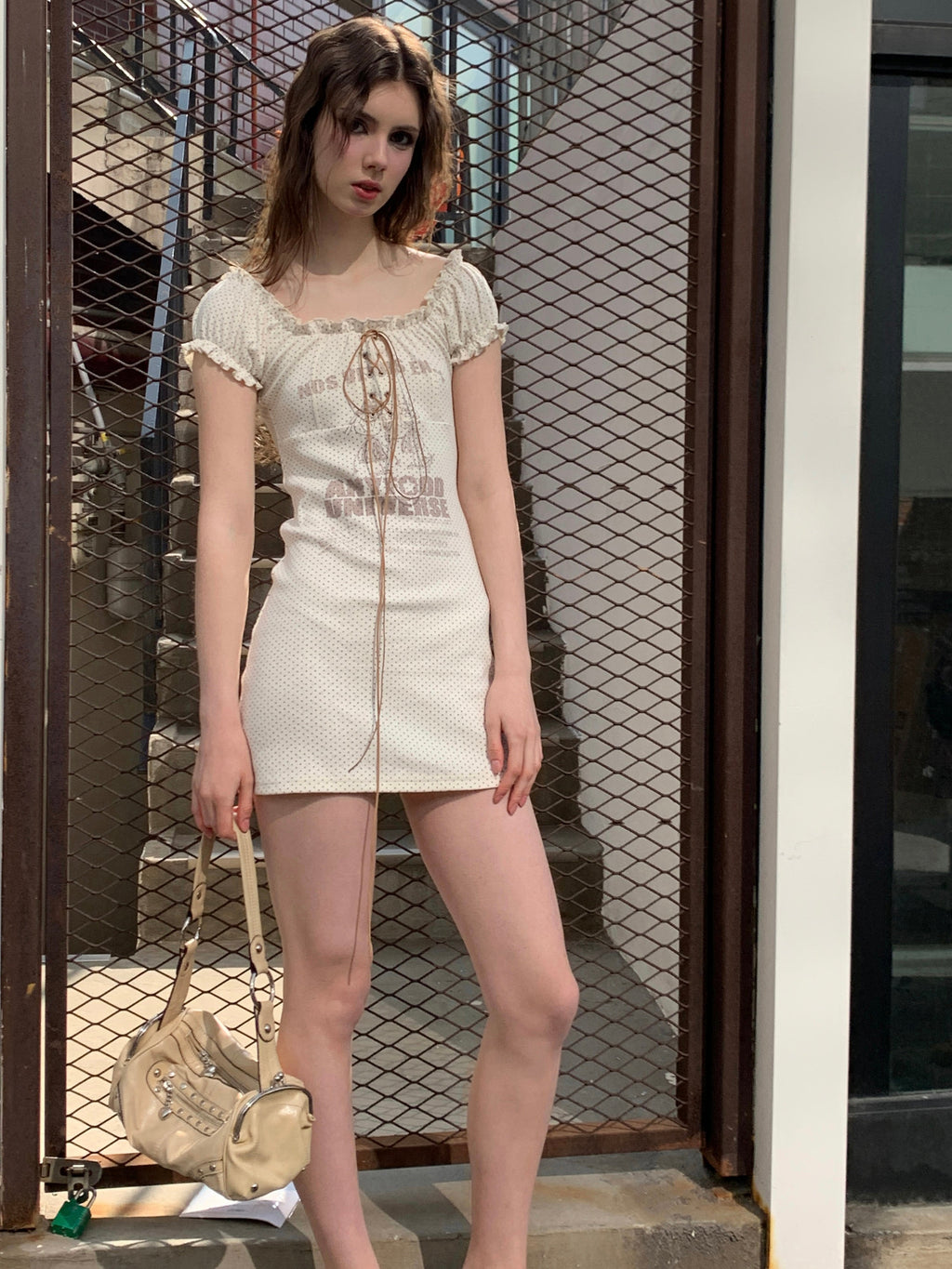 [A00802]Playful Retro Polka Dot Print Dress