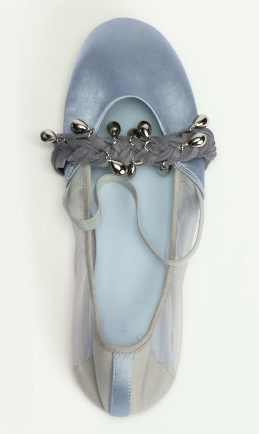 Blue Silk Ballet Flats