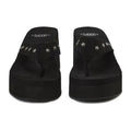 Ooops333 Y2K Star & Hibiscus Charm Platform Sandals | Retro Wedge Flip Flops