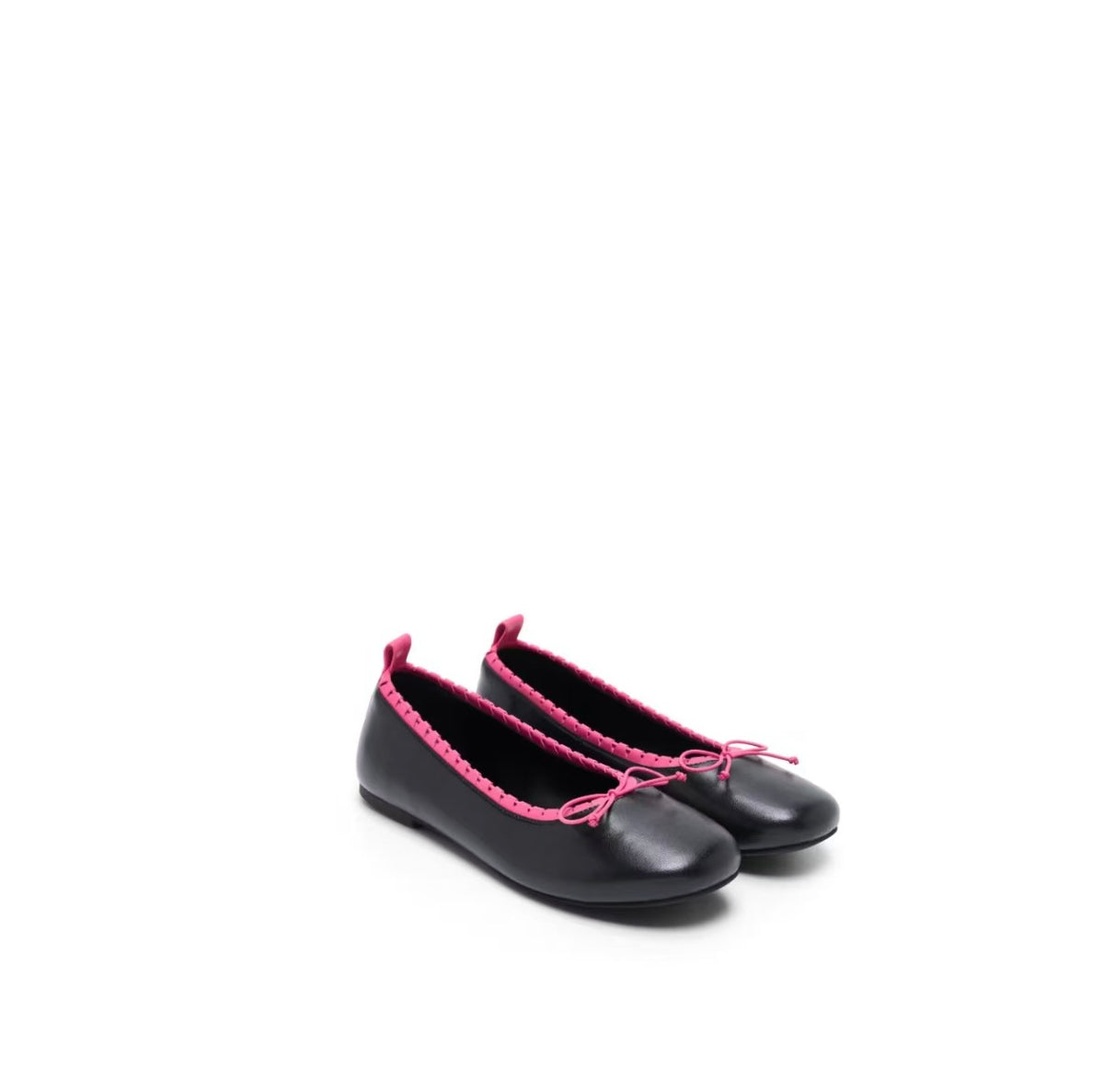 Contrast-Trim Ballet Flats