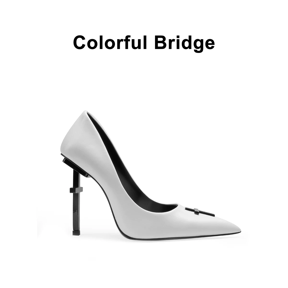 White Gothic Cross Heels