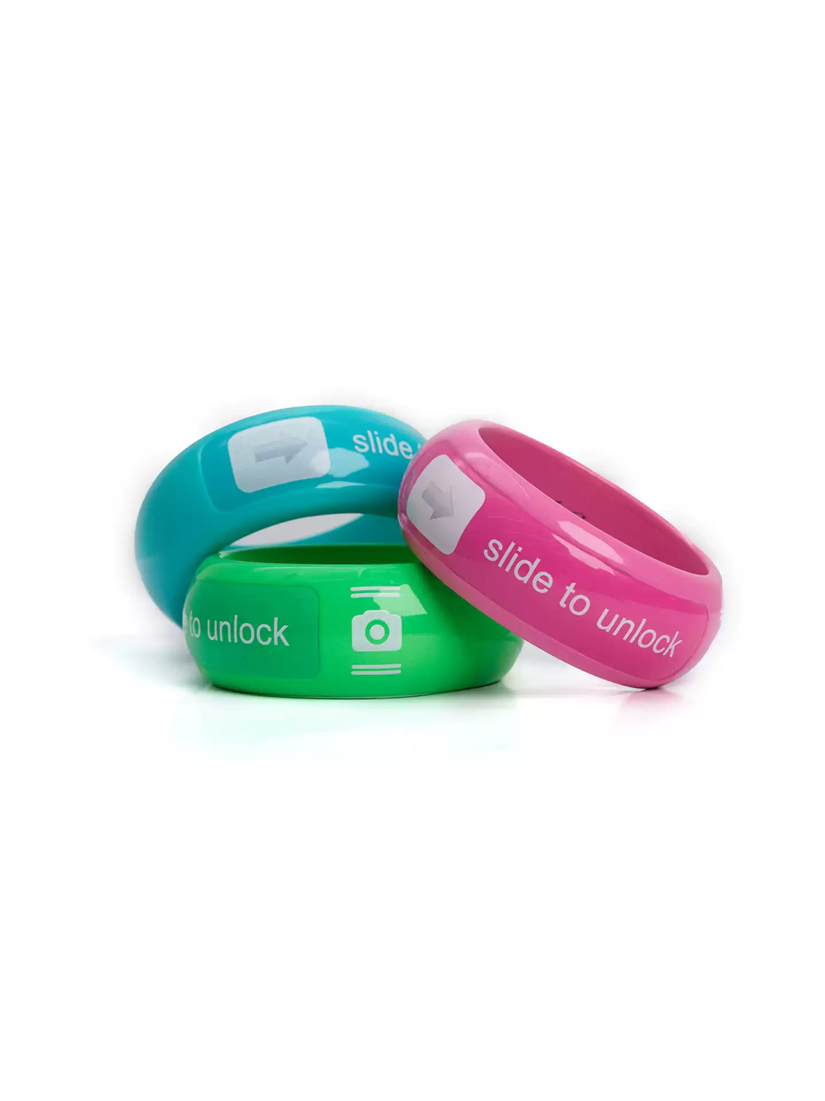 NORGIRA Slide to Unlock Neon Resin Wide Bangle
