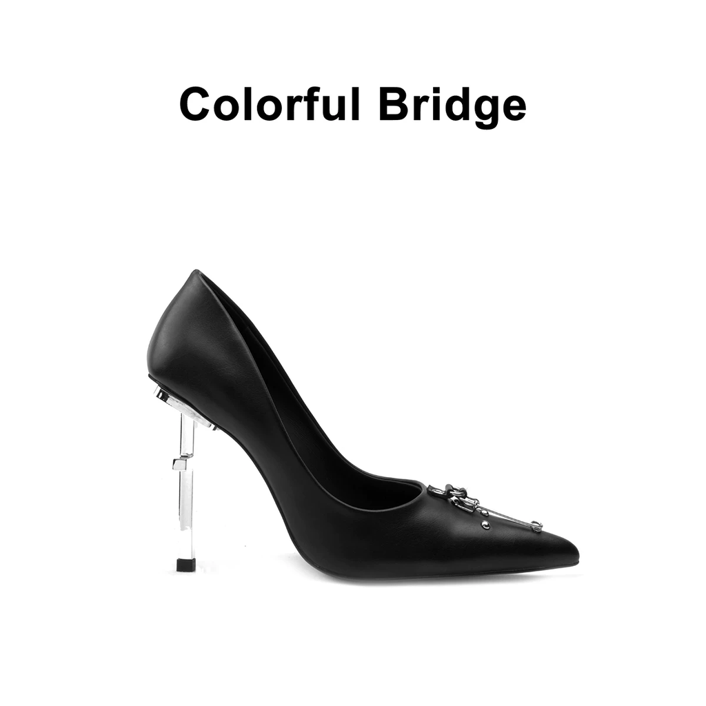 White Gothic Cross Heels