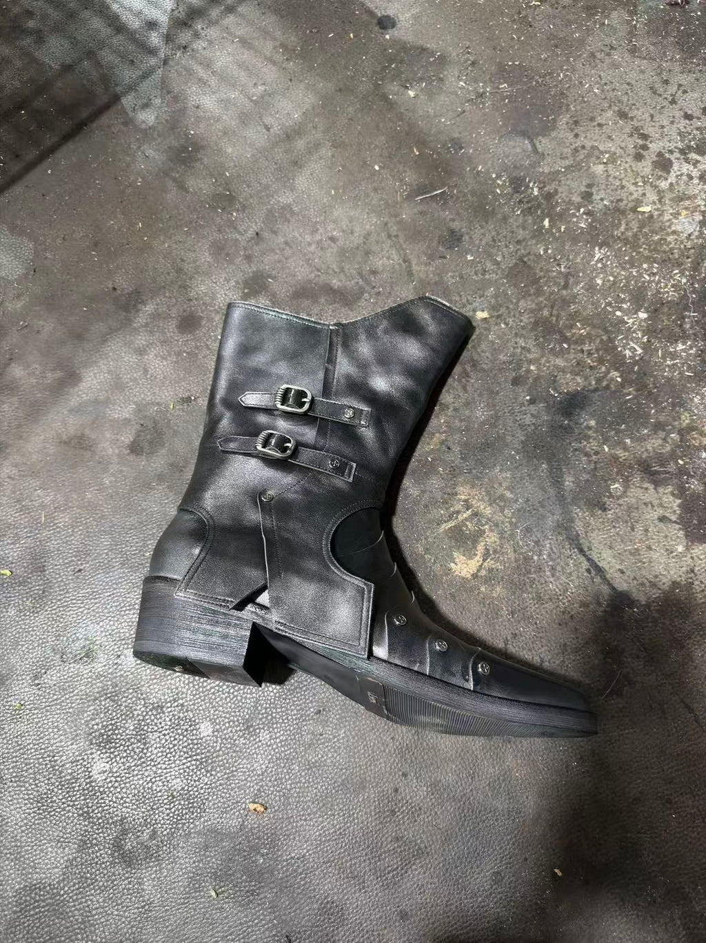 Rivet Buckle Mid-Calf Boots
