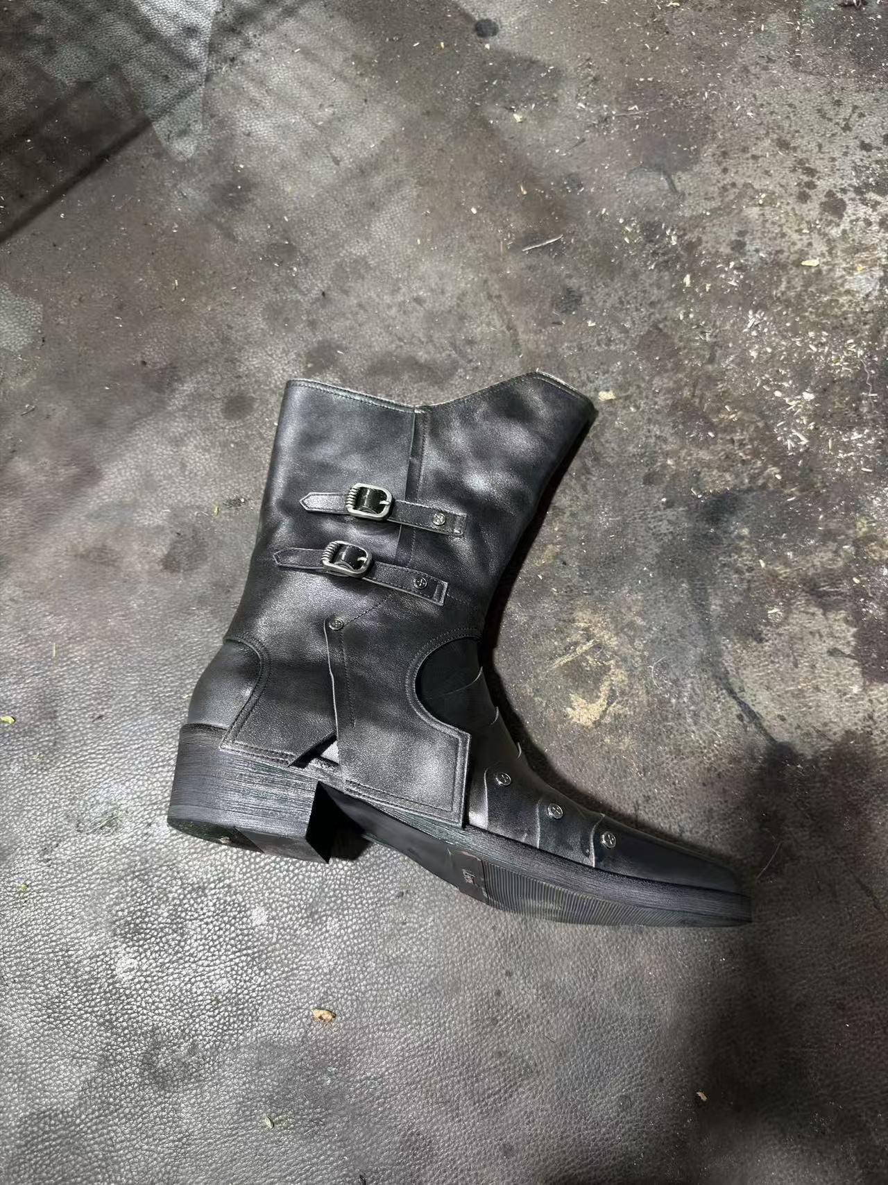 Rivet Buckle Mid-Calf Boots