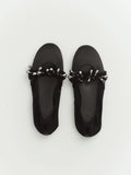 Black Silk Ballet Flats
