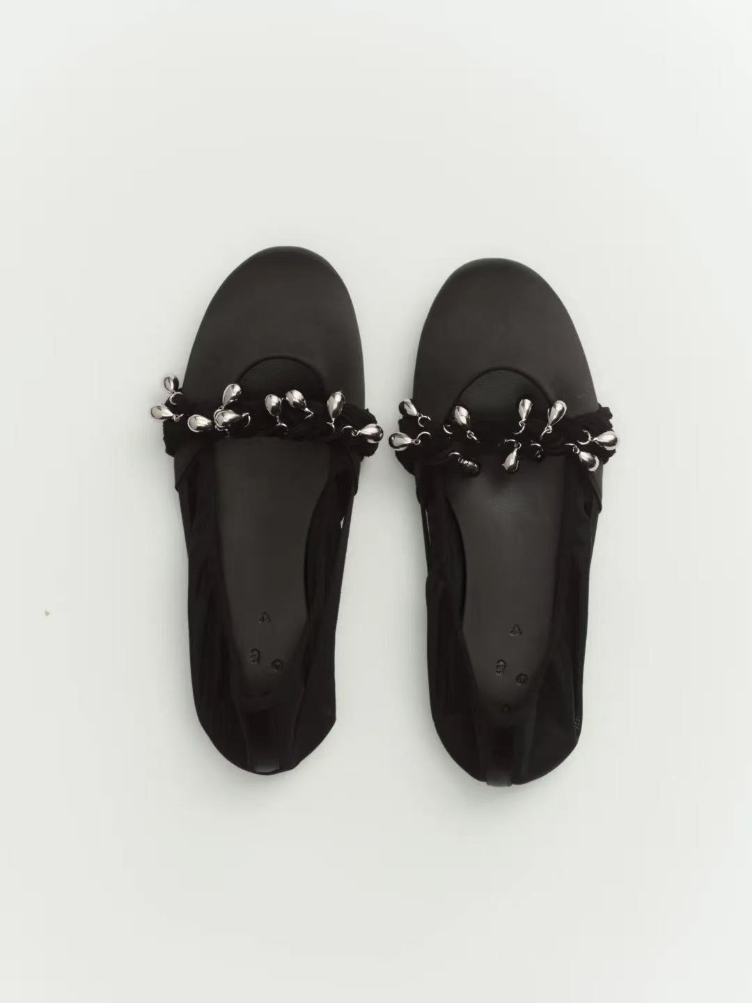 Black Silk Ballet Flats