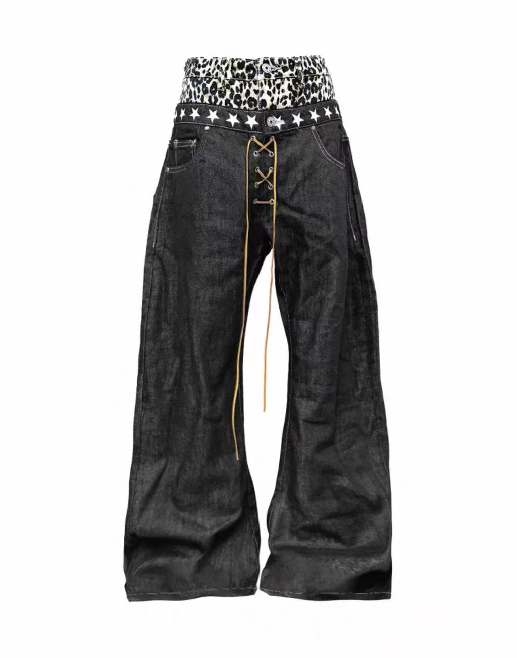 Leopard Print Denim Trousers