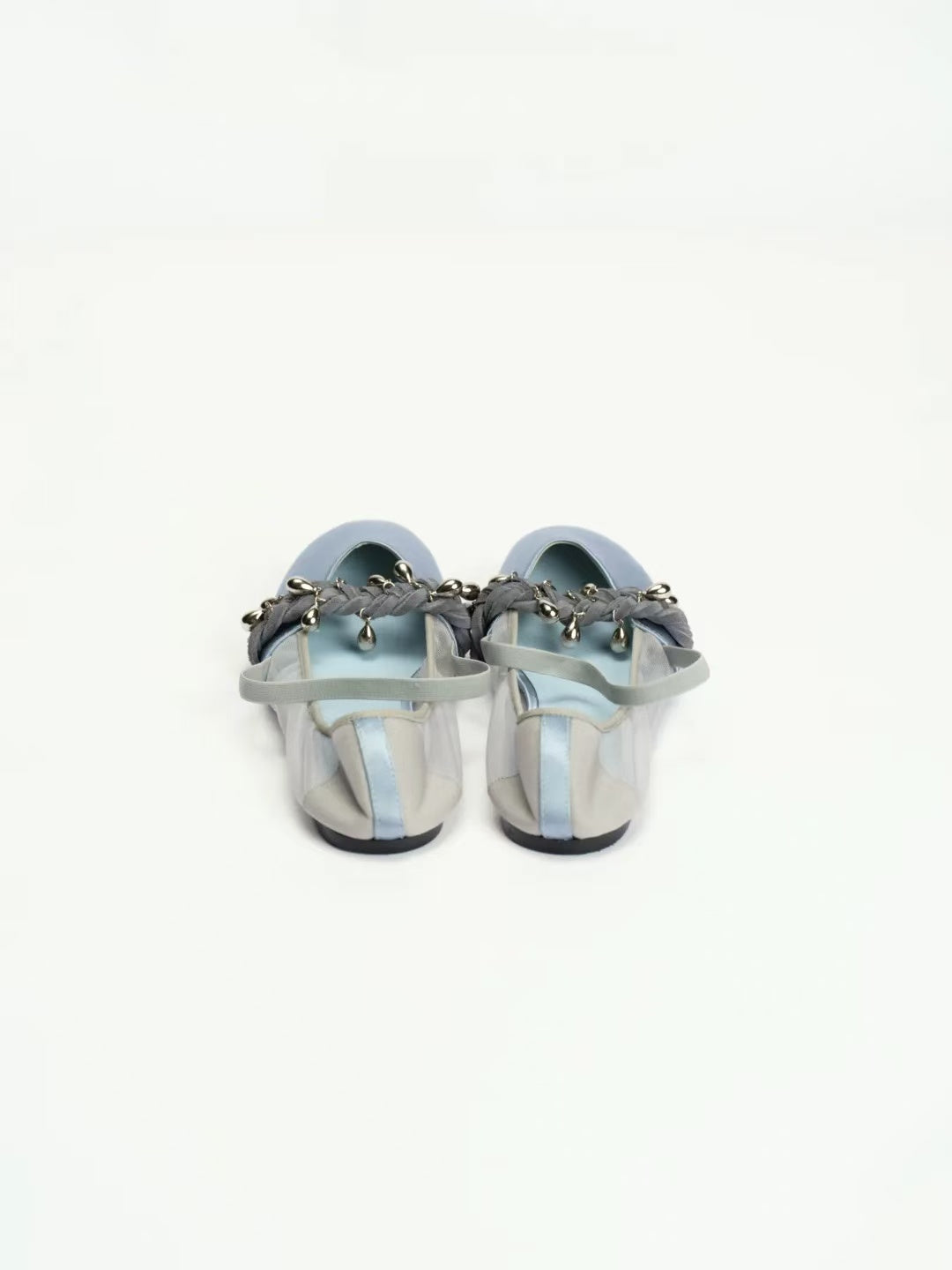 Blue Silk Ballet Flats