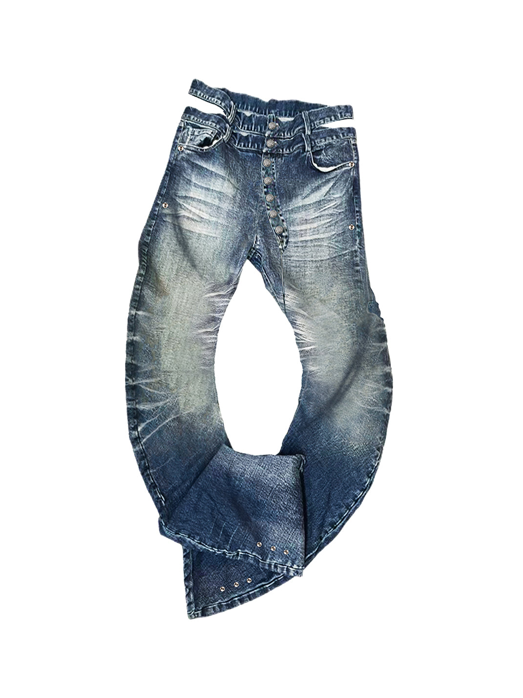PAIKI 3D Cat Whisker Curved High-Stretch Jeans