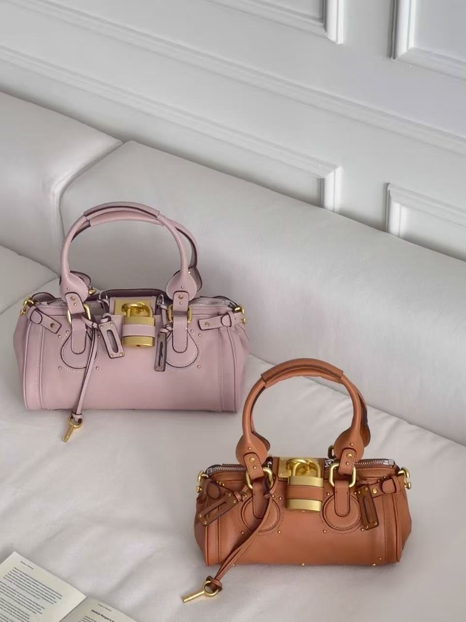 Padlock Leather Satchel Bag
