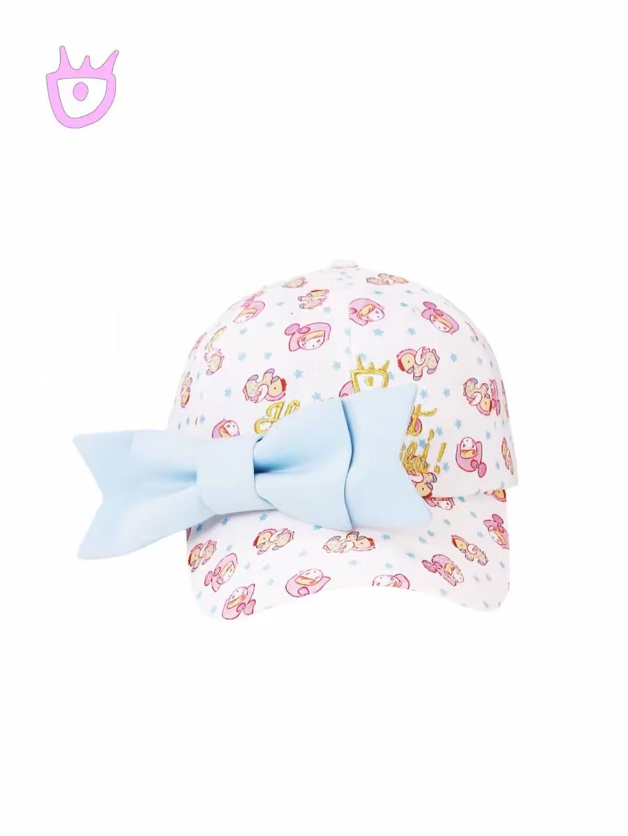 BABY BOW PRINT OVERSIZED BASEBALL CAP