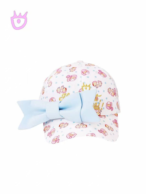 BABY BOW PRINT OVERSIZED BASEBALL CAP