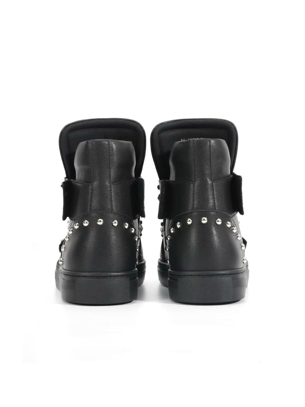 High-Top Studded Sneakers – Punk Metal-Stud Streetwear Shoes