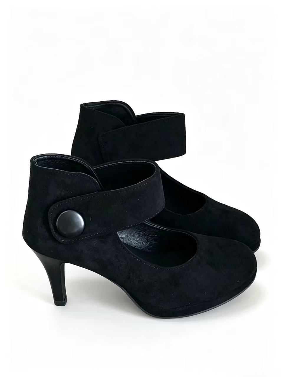 Annie Suede Platform Mary Jane Ankle Strap Pumps