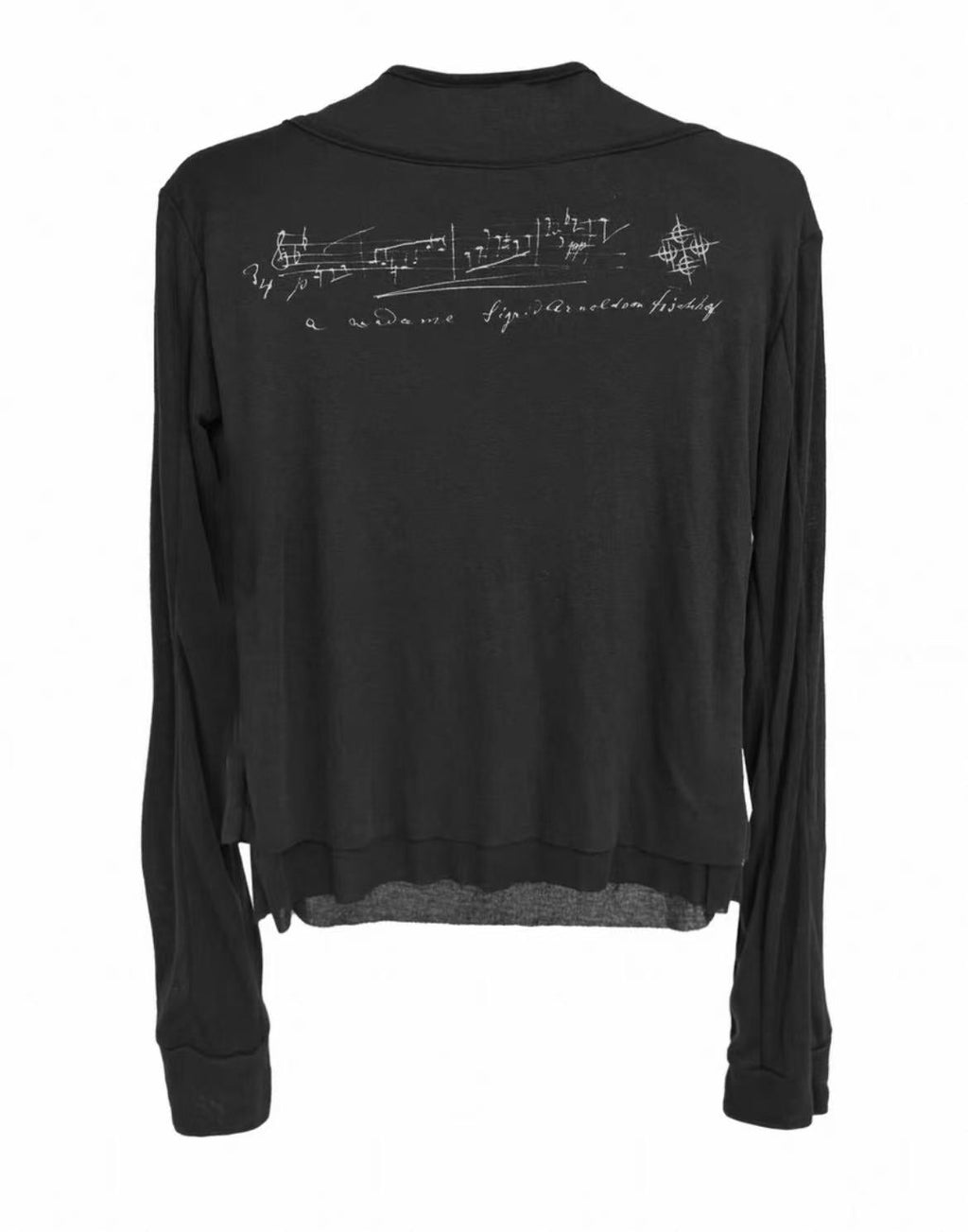 Ribbed Mesh Layering Long Sleeve Top