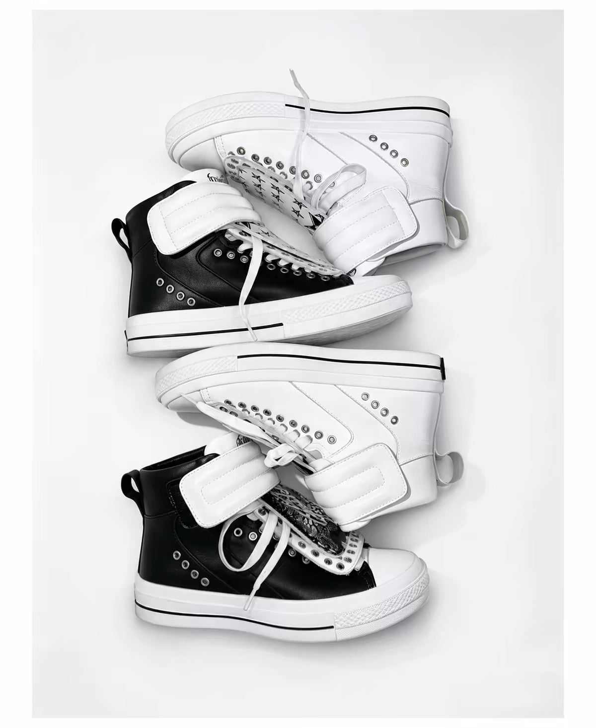 PAIKI Shadow Blade Leather Detachable Tongue Platform Sneakers