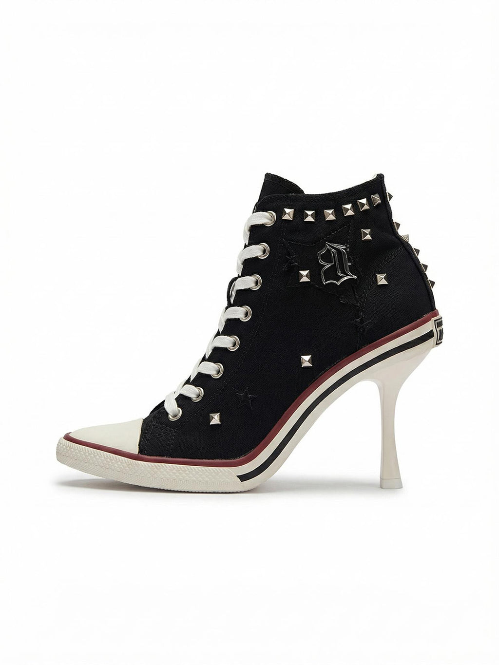 High-Top Canvas High-Heel Sneakers