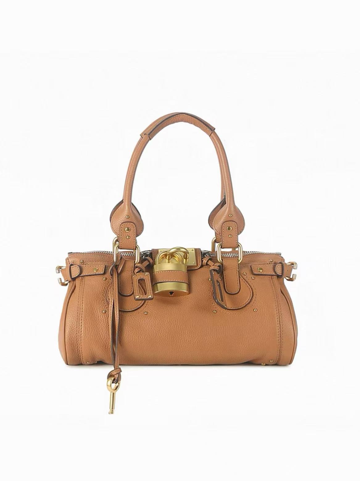 Padlock Leather Satchel Bag