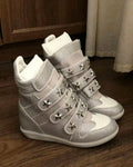 Platform High-Top Rhinestone Star Studs Wedges