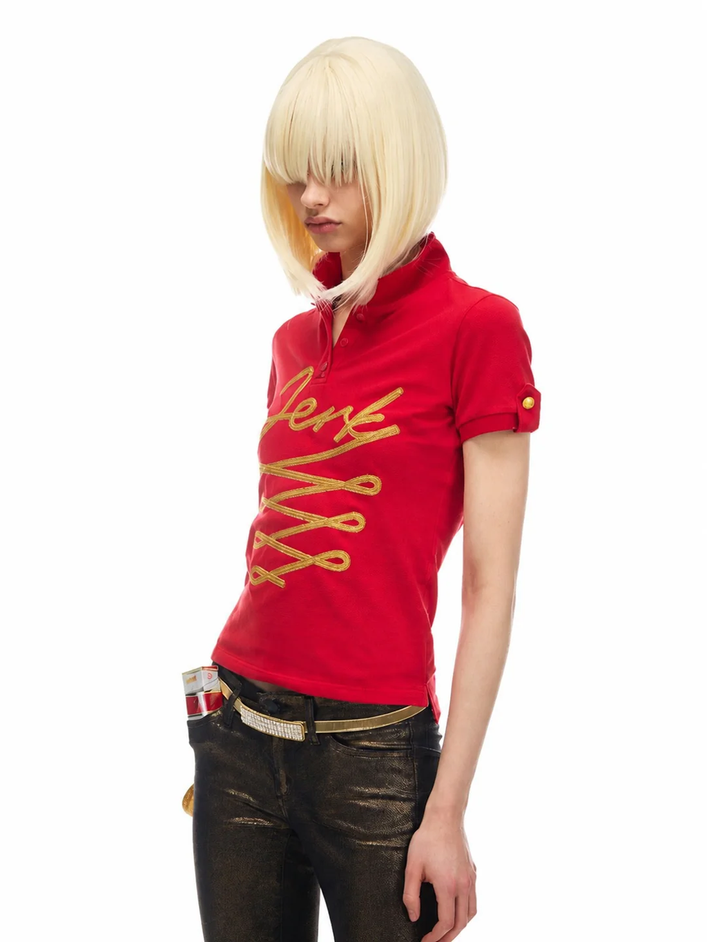 Jerk Gold-Thread Embroidered Polo
