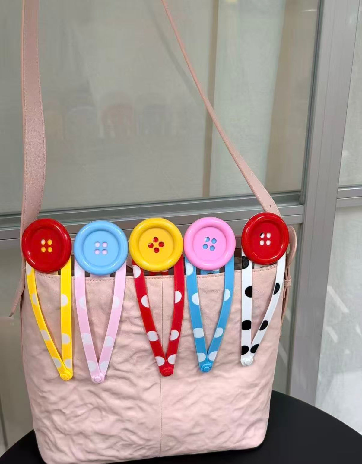 POLKA DOT BUTTON OVERSIZED HAIR CLIPS / HAIR PIN
