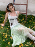 [A001235]Jelly mint green fresh long skirt