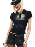 Black Berry Retro Graphic Polo