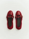 Red Lambskin Ballet Flats