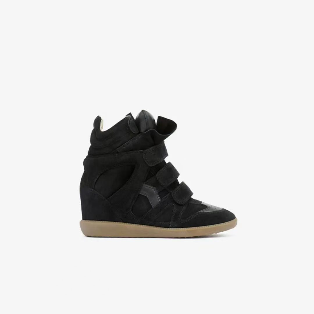 Y2K Hidden Heel High-Top Velcro Wedges