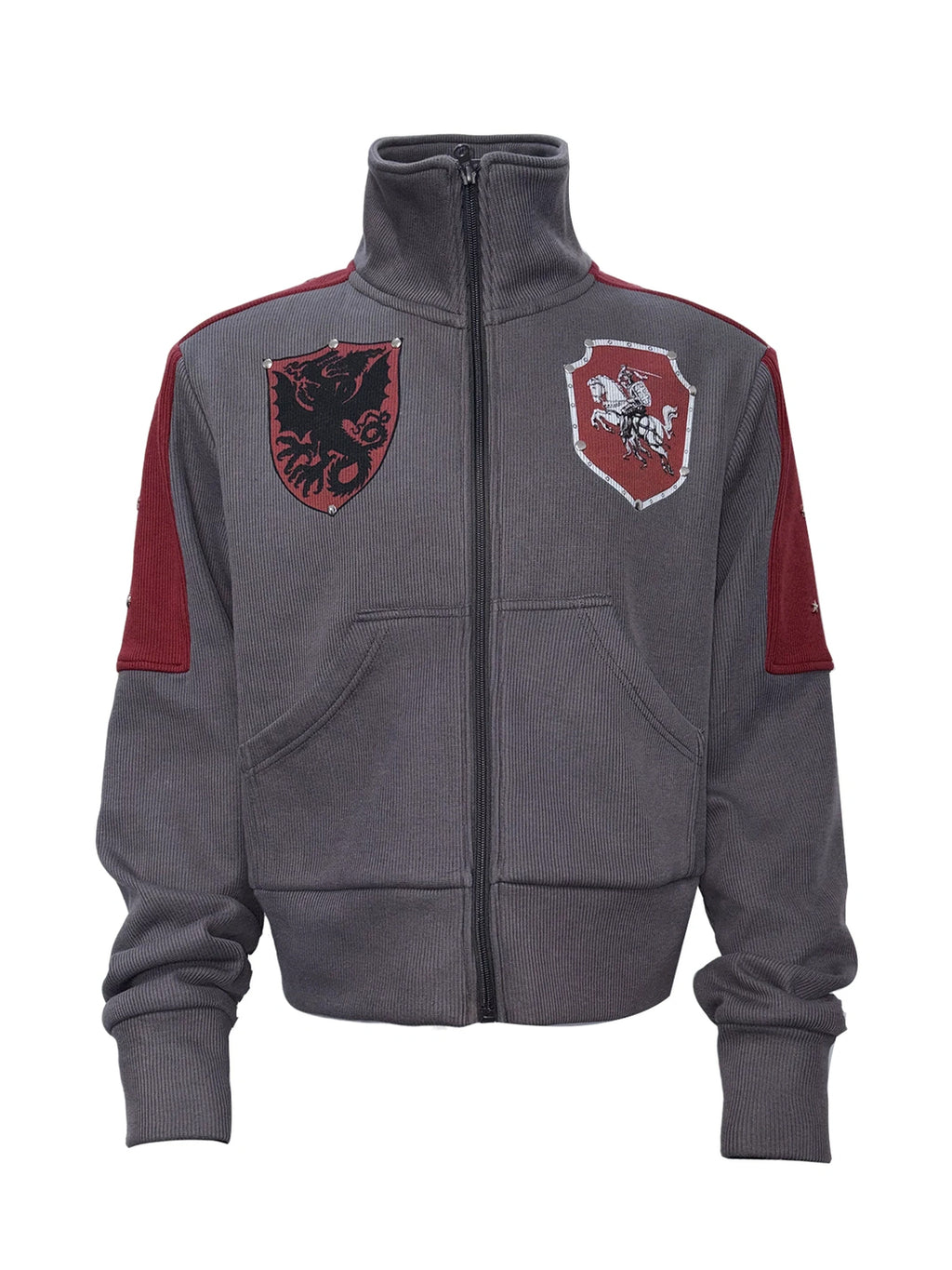 PAIKI Knight Colorblock Stand Collar Fleece Sweatshirt