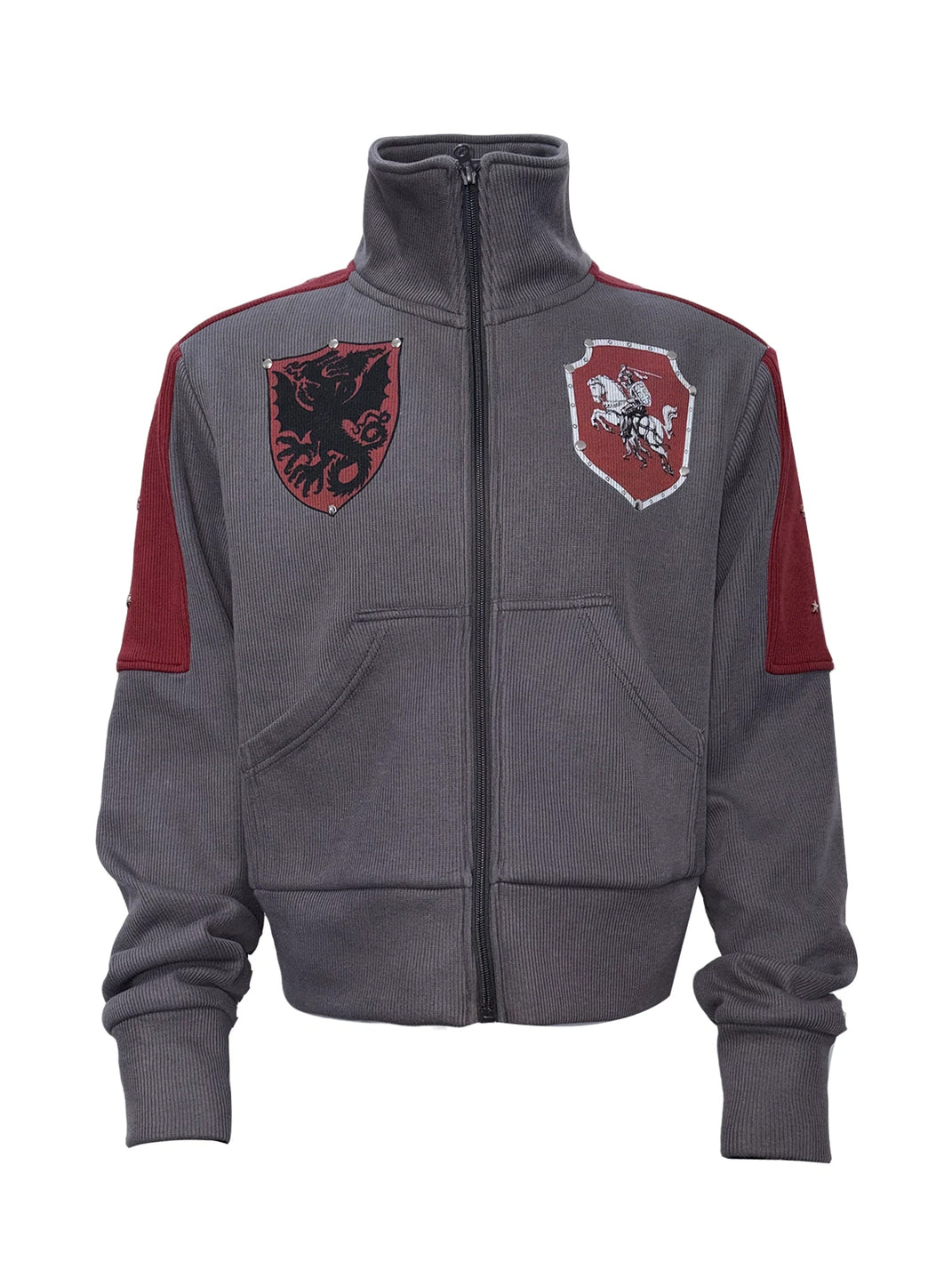 PAIKI Knight Colorblock Stand Collar Fleece Sweatshirt