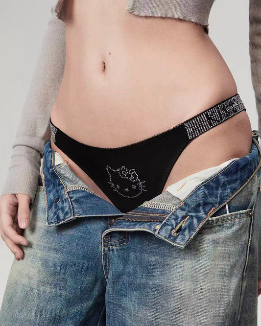 Sparkle Kitty Rhinestone Panties
