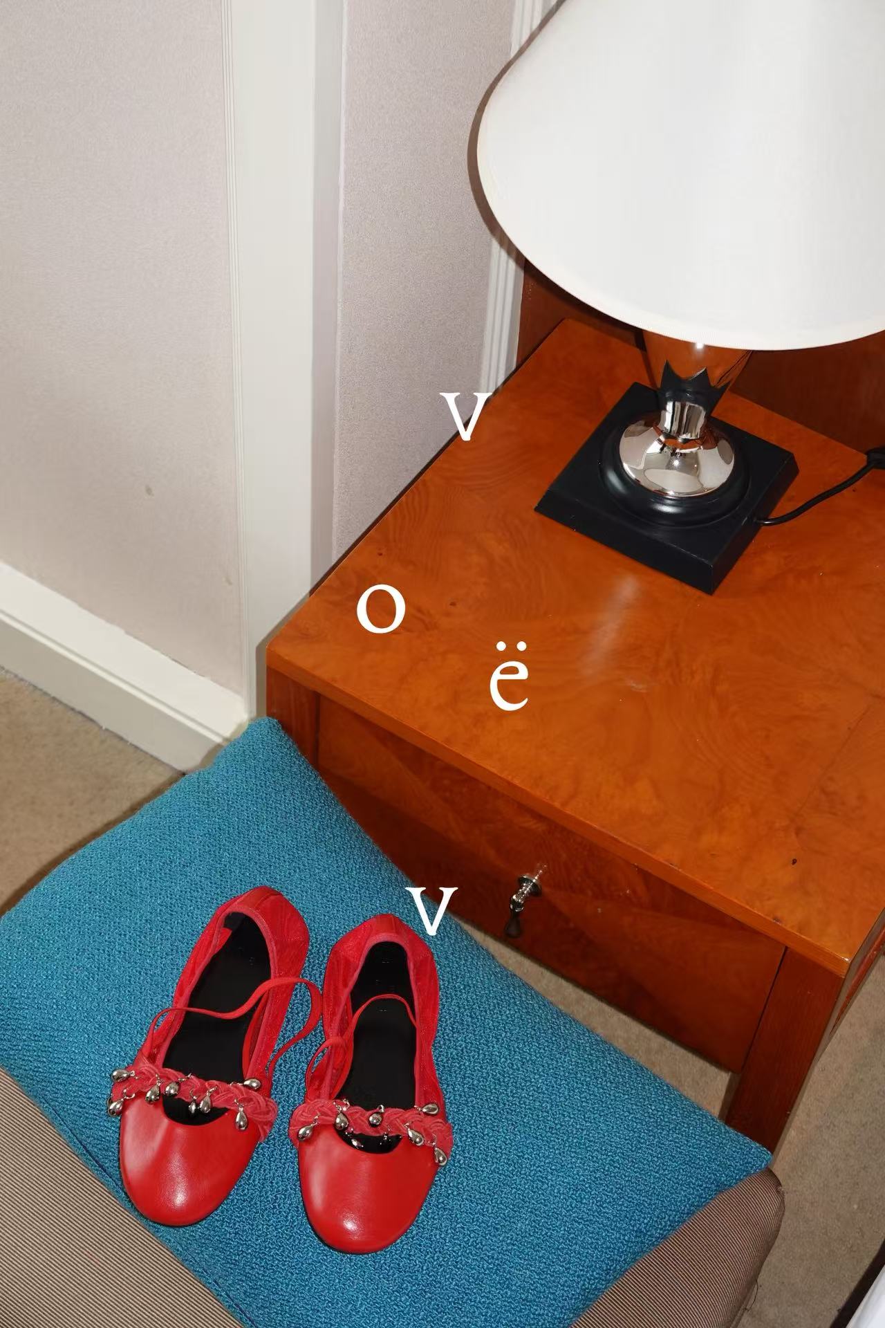Red Lambskin Ballet Flats