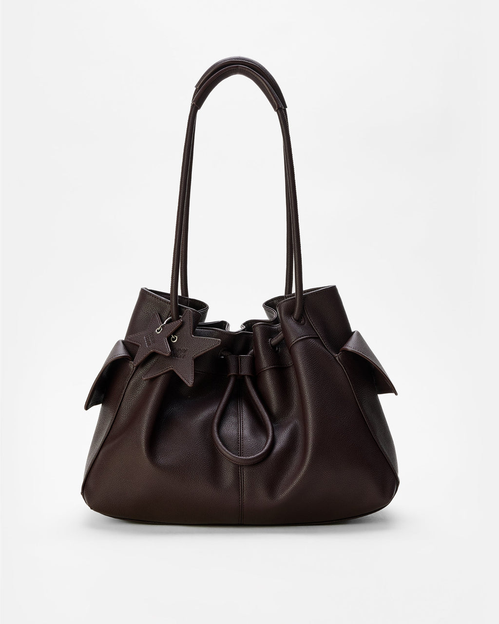 Cozy Drawstring Bag chestnut large detail image