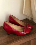 Nude Pink Cat Heel Mary Jane Shoes